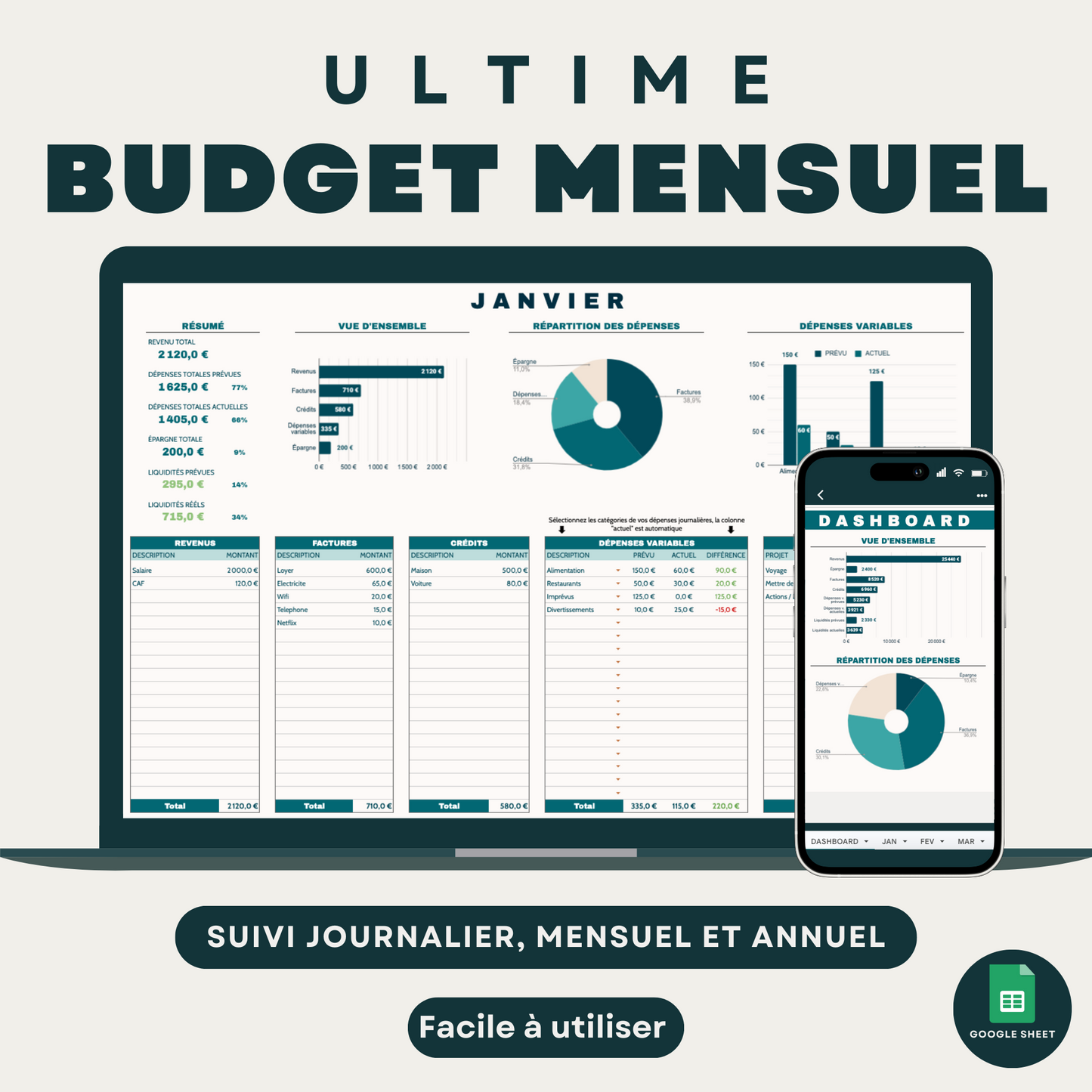 Planificateur de budget mensuel complet - OPG - OneProductiveGuy