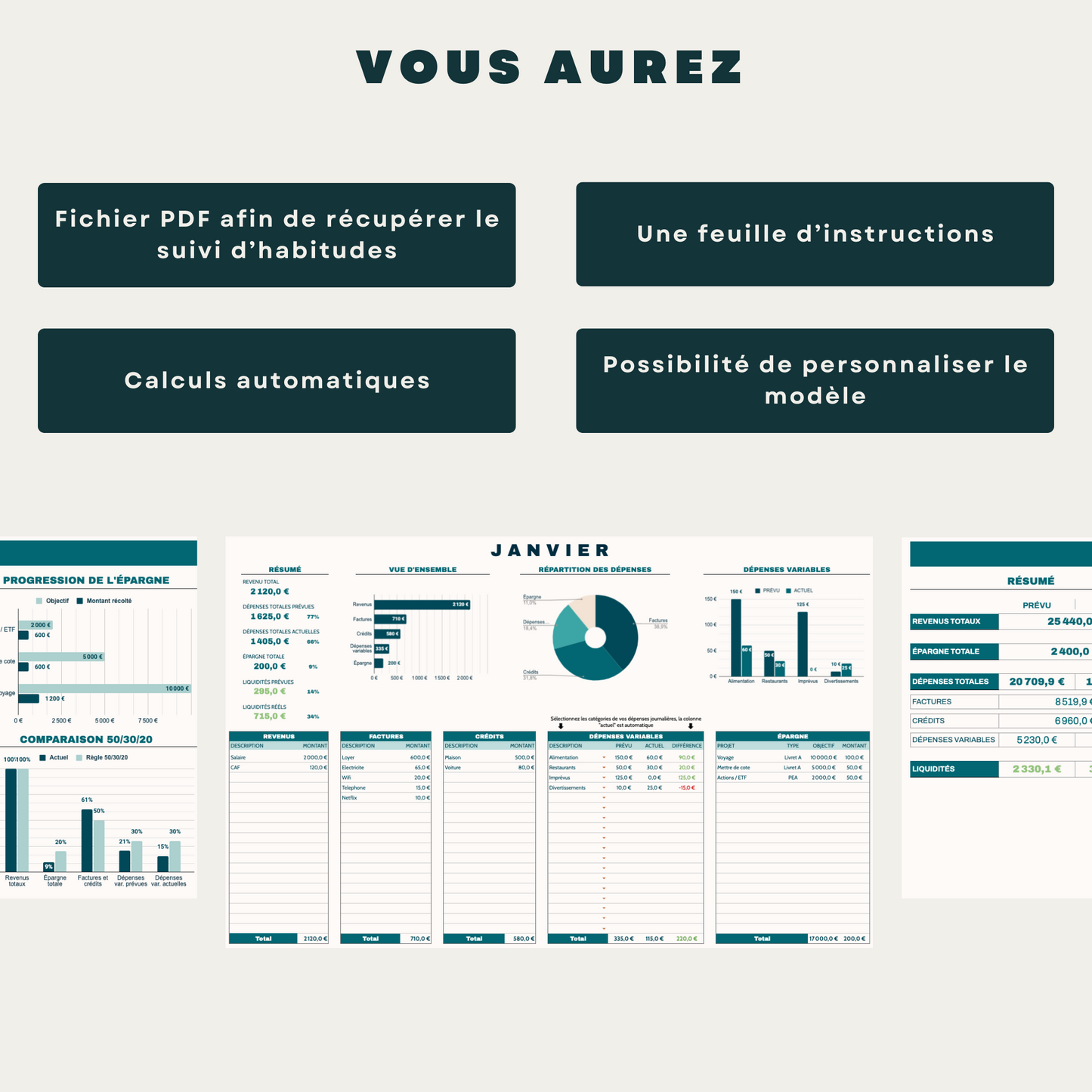 Planificateur de budget mensuel complet - OPG - OneProductiveGuy